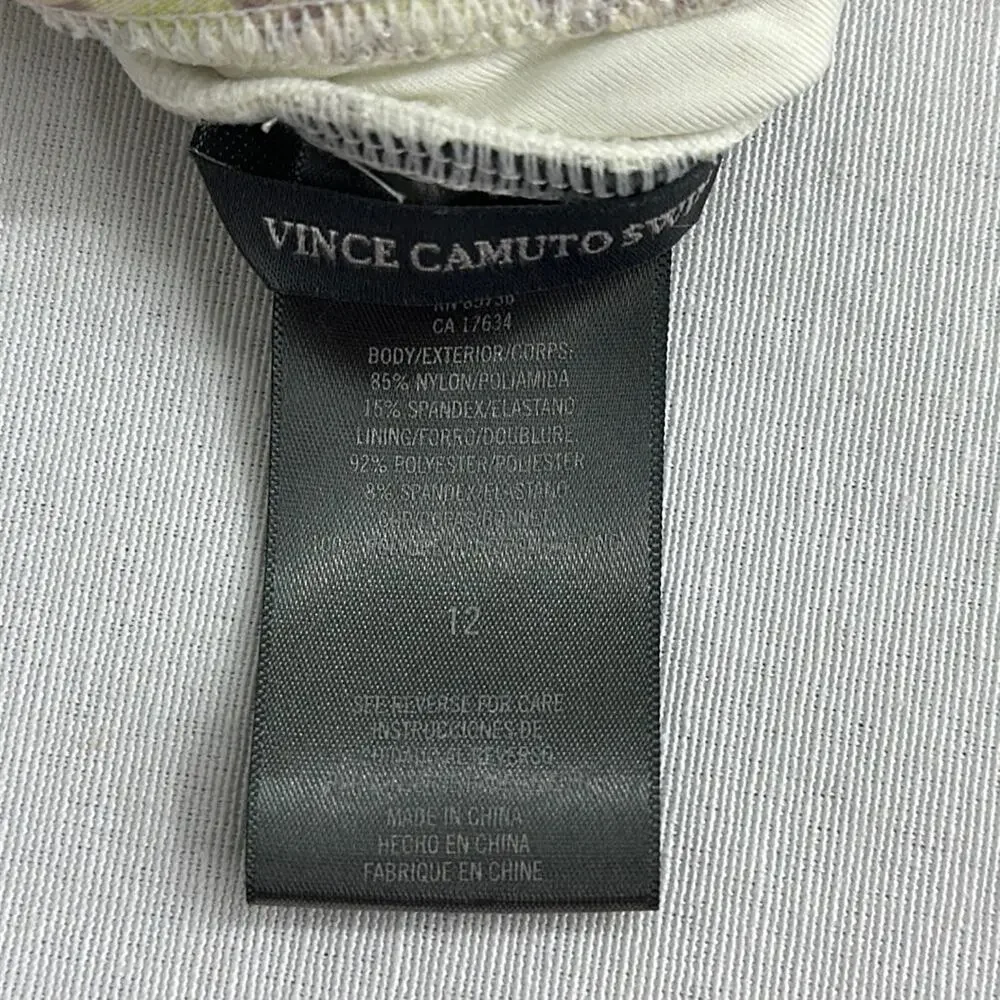 Vince Camuto Tropical Green Plunge One Piece Size 12 - Picture 8 of 13